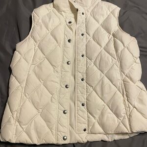 Lands' End Cream Quilted Vest
